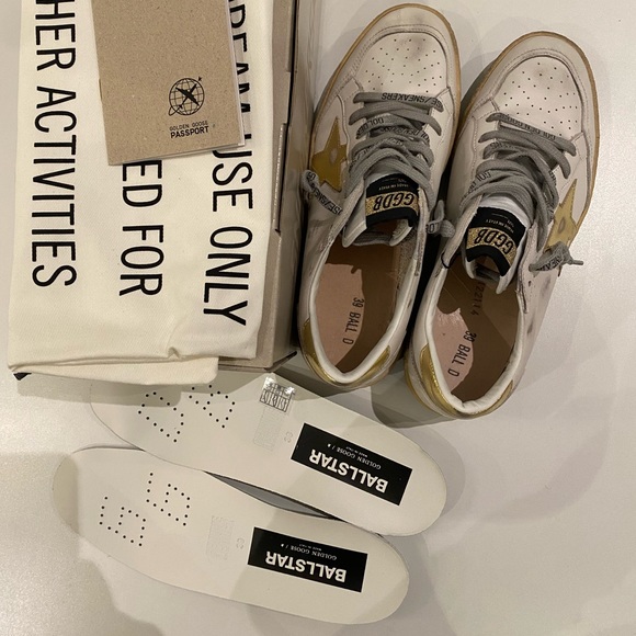 Golden Goose Ball Star Sneaker Milk White Leather/Gold sz 39 New in Box - Picture 5 of 14